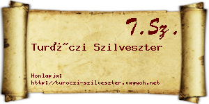 Turóczi Szilveszter névjegykártya